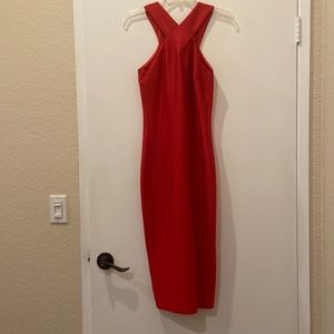A red bodycon dress.